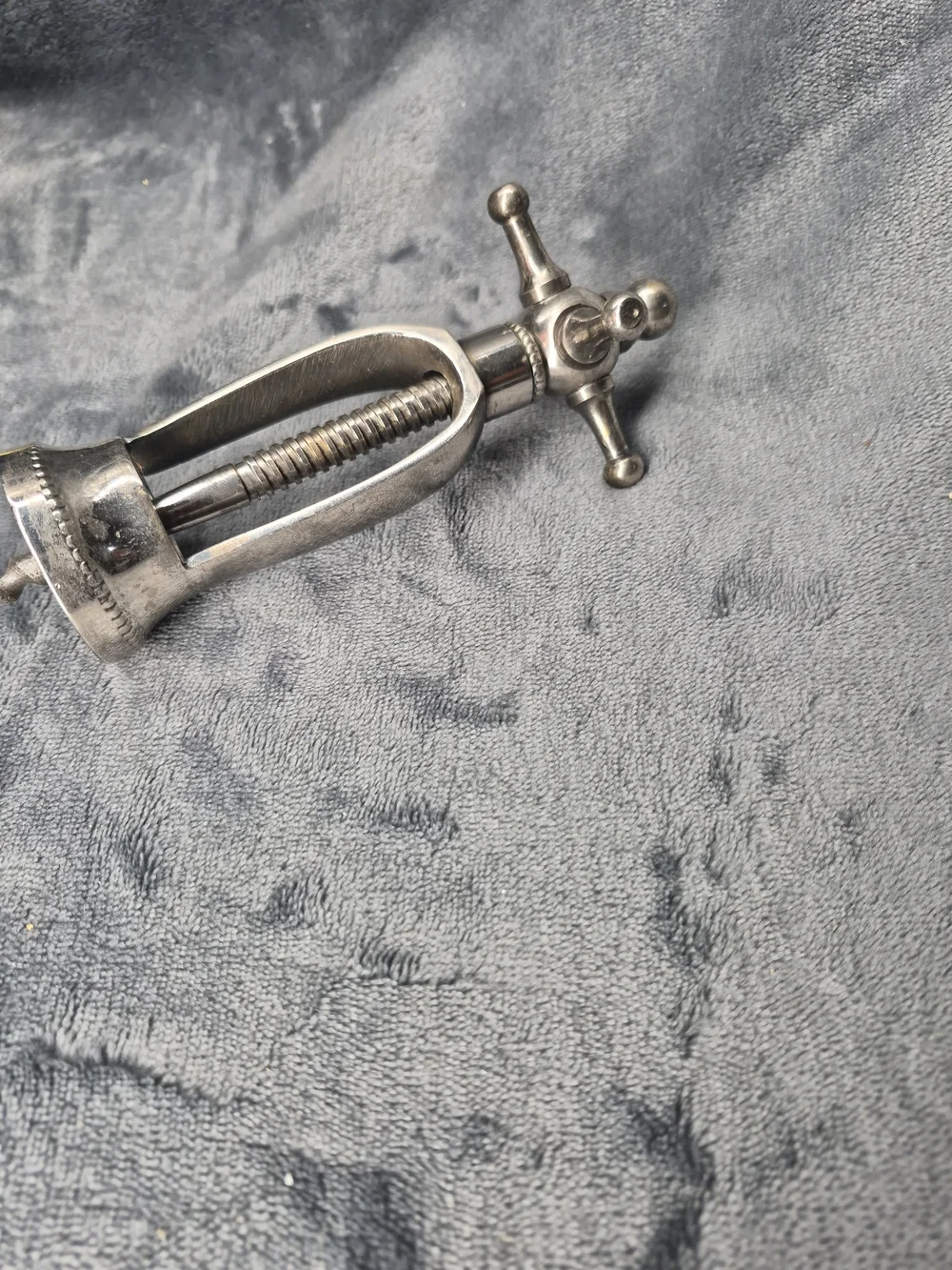 Nkuku Chiri Retro Old Style Pewter-hue Corkscrew Wine Bottle Opener Cork Remover